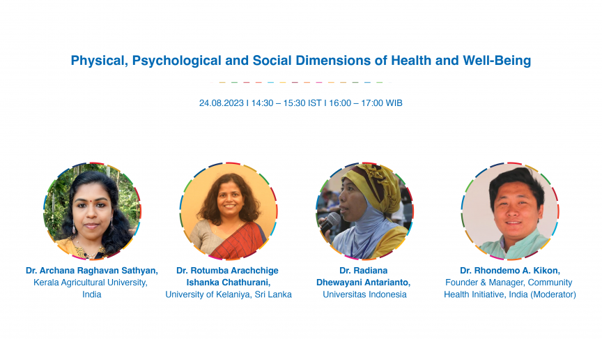 Speakers of Alumni for Sustainable Development Goals Web Talk Series:Physical, Psychological and Social Dimensions of Health and Well-Being